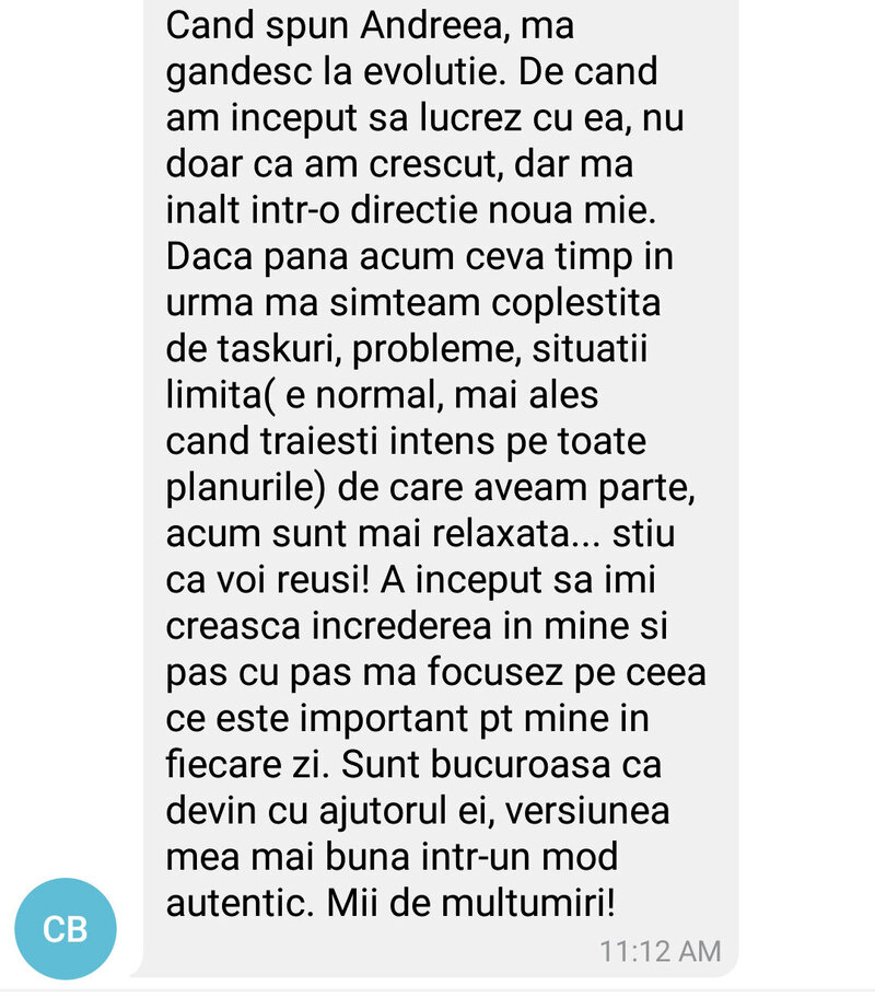 Testimonial Cristina Bradea