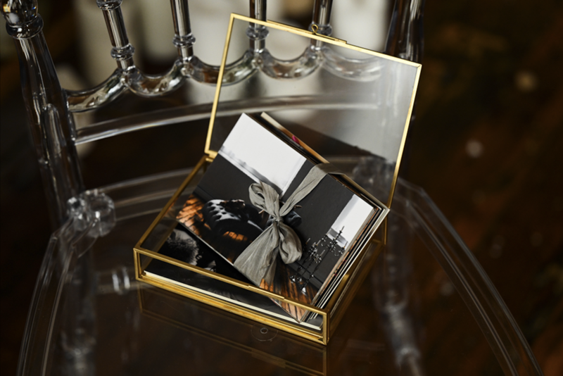 Gold Glass Folio Box