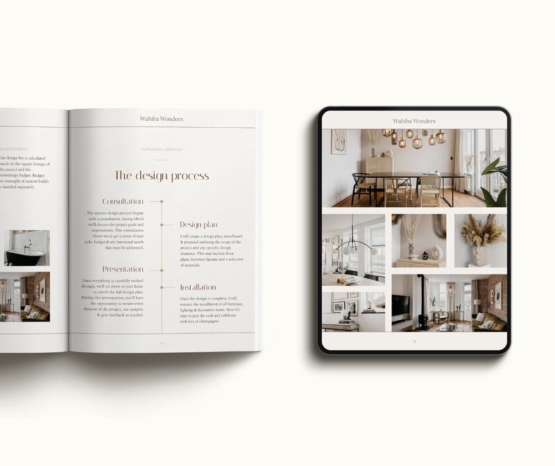 Minimal pricing guide template for interior designers Wahiba Wonders 15