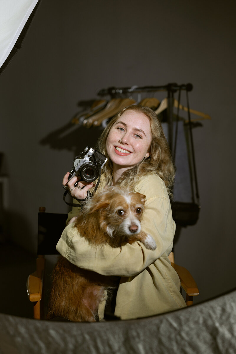 Photographer Abigail Gorden and her dog