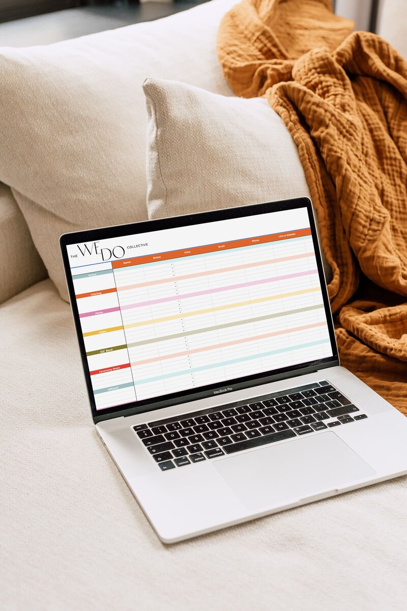 Vendor Options Template on a Laptop Screen