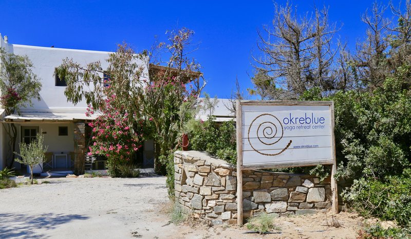 Entrance to beautiful Retreat Center in Paros, Greece