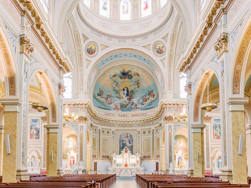 Wedding altar at St Mary of The Angels Church in Chicago