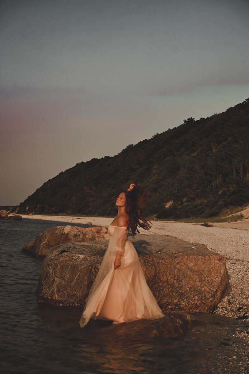 aesthetic-brunette-women-with-ibe-hair-extensions-long-island-ny-beach-wearing-dress-IMG_5363