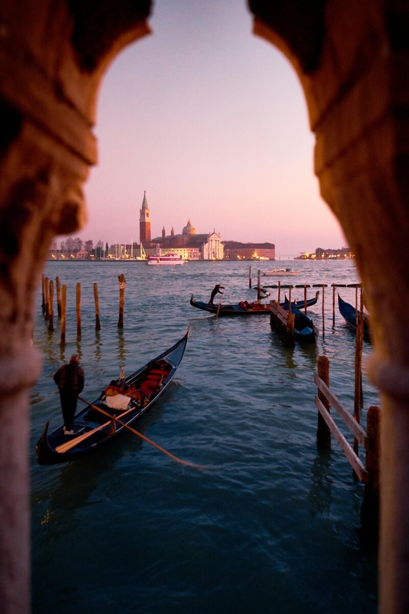 view of venice through a keyhole