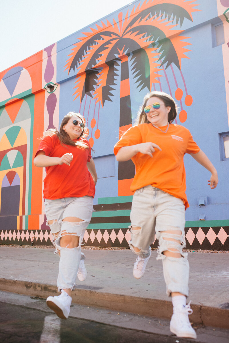 KP and Jessie running in Las Vegas.