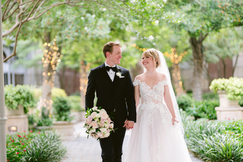 Swank Soiree Dallas Wedding Planner Lauren and Ashton at the Crescent Hotel - bride and groom outside