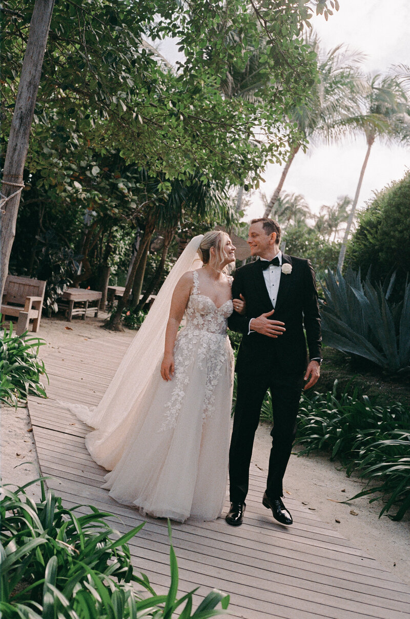 Miami beach wedding couple bride and groom 1 hotel south beach galia lahav gown