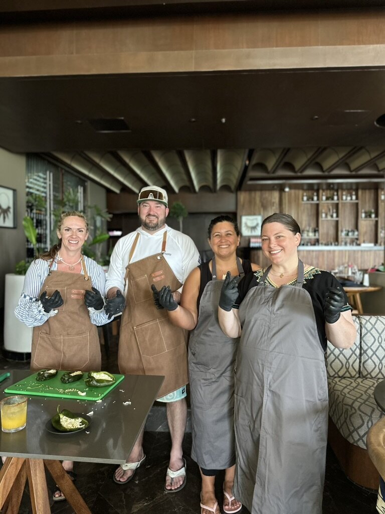 Dana taking a cooking class at Impressions Isla Mujeres
