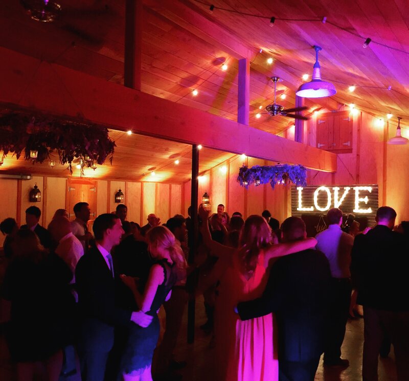 LOS GATOS DJ - Amber Uplighting Radonich Ranch Los Gatos Wedding