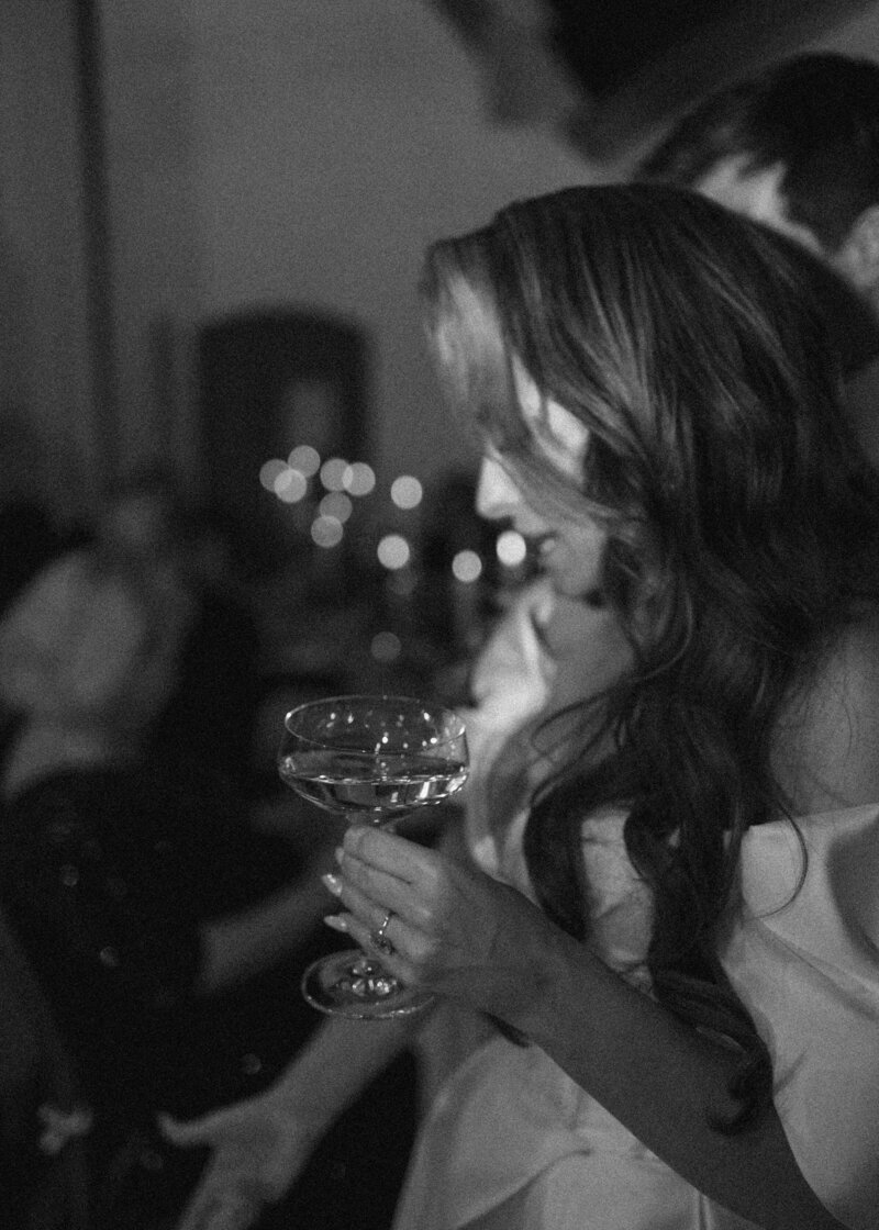 black and white bride