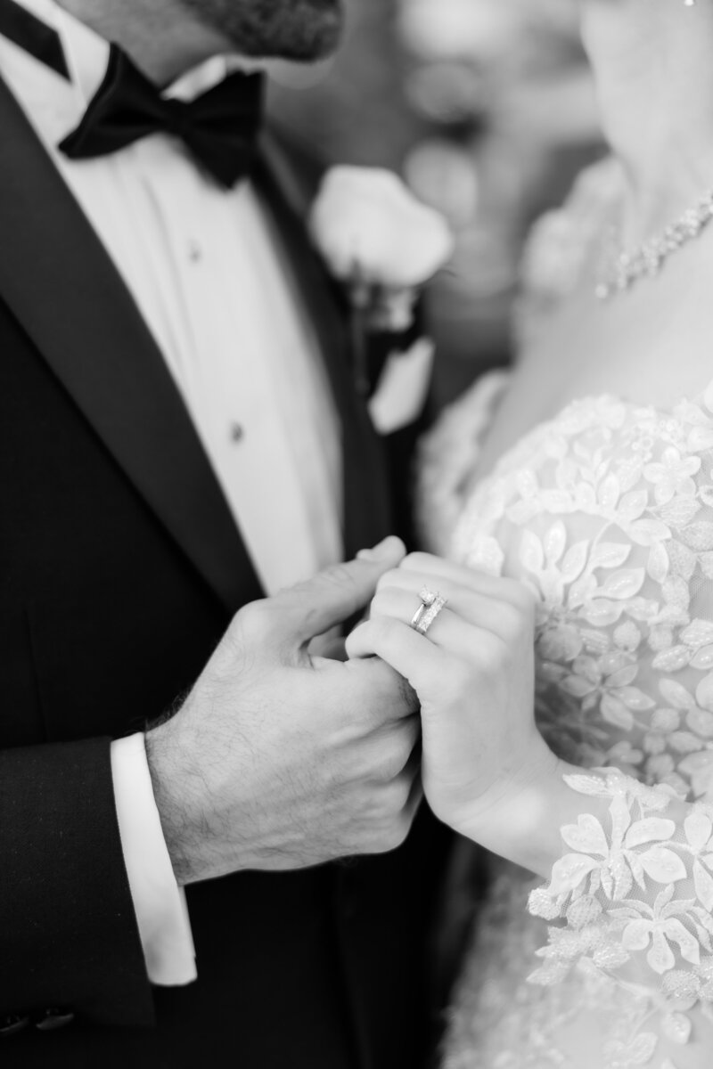 Bride and groom portrait at a wedding at the four seasons Orlando by Florida wedding photographer.
