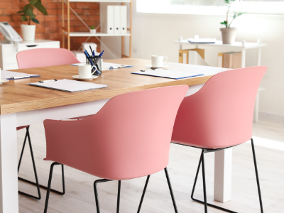 Set of pink work chairs