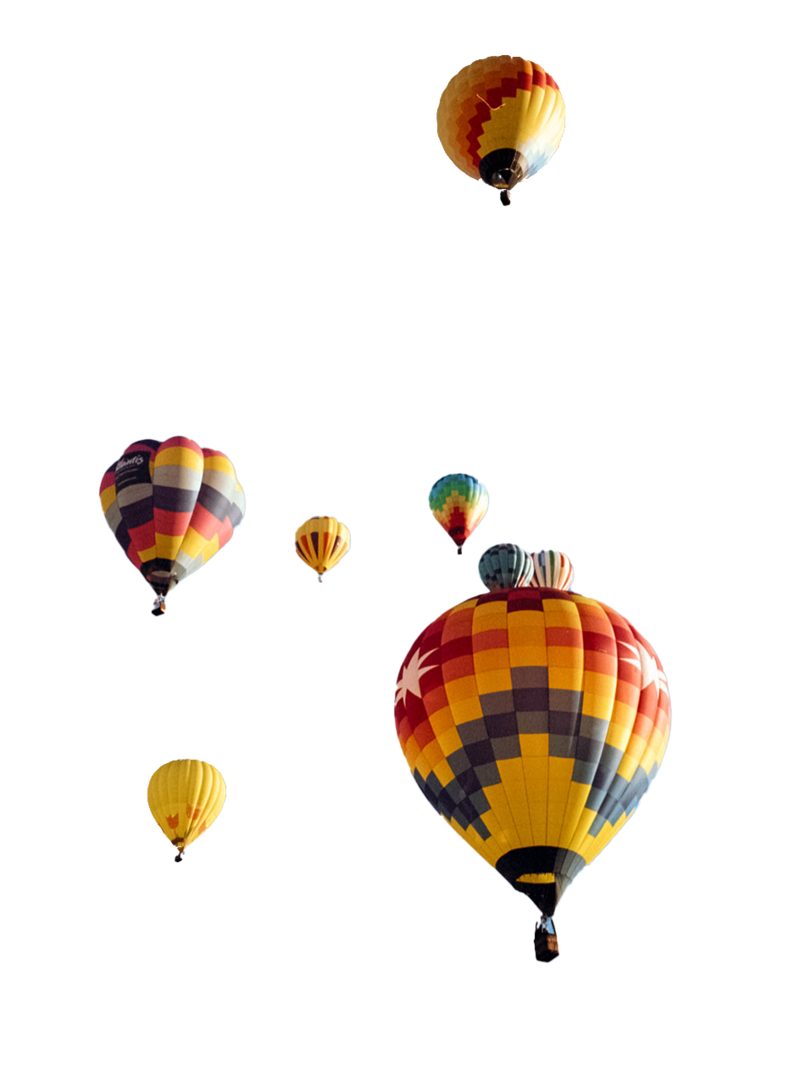 colored hot air balloons