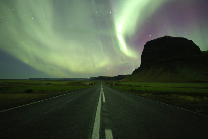 Asheville Travel and Wedding Photographer, Light Shifter Studios photographs the Northern Light Sky while on holiday in Iceland. 