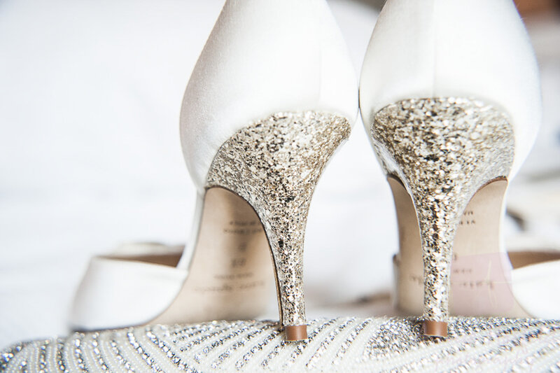 Wedding Shoes Sparkly Glitter Pumps - Annie Hosfeld Photography