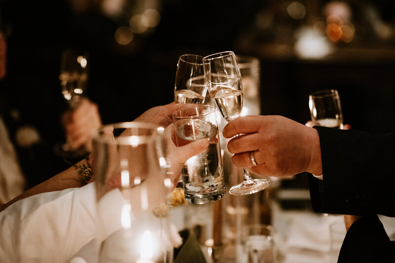 glasses touch for wedding toast