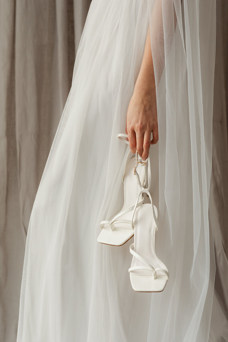 Dress Lace with Shoes | Emmanuel's Bridal