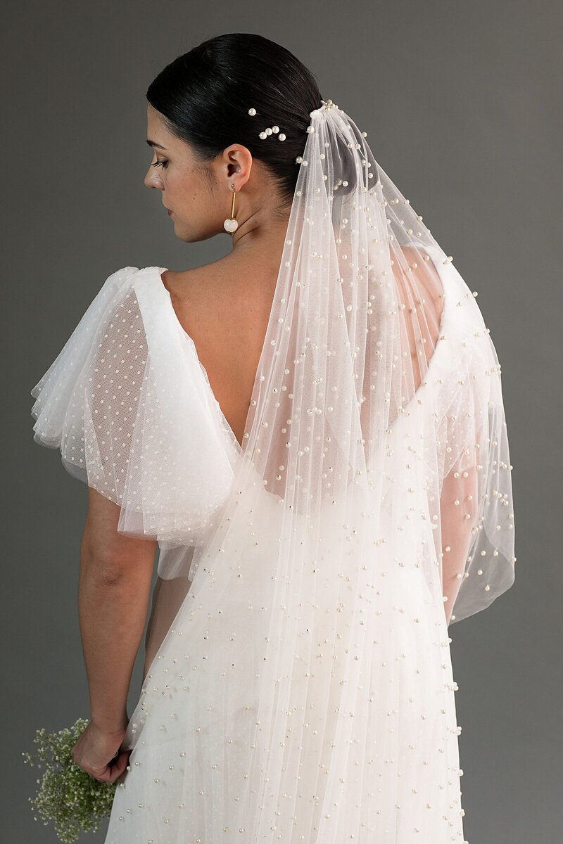 Chapel Length Pearl Veil with Comb