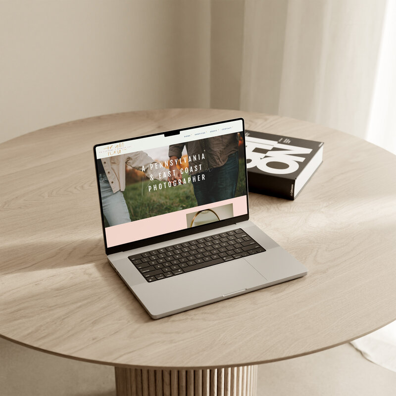 web design mockup on laptop