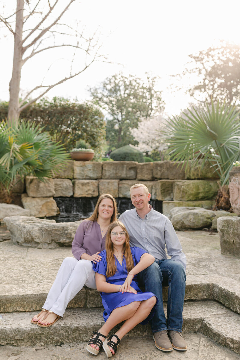 mom and daughter in beautiful dresses during family photography session