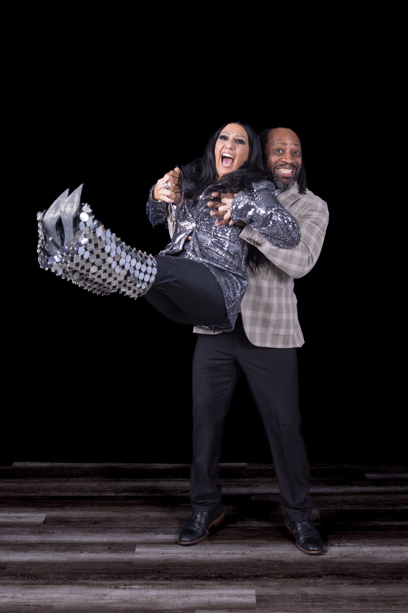 Chicago DJ from Charizma Entertainment leading a dance challenge at a corporate party