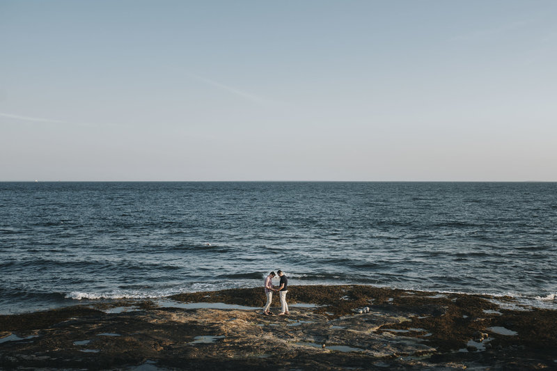 Couple on the beach during Connecticut Engagement Session