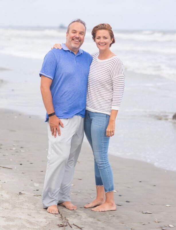 Michael and April Budney on Folly Beach in Charleston South Carolina. 