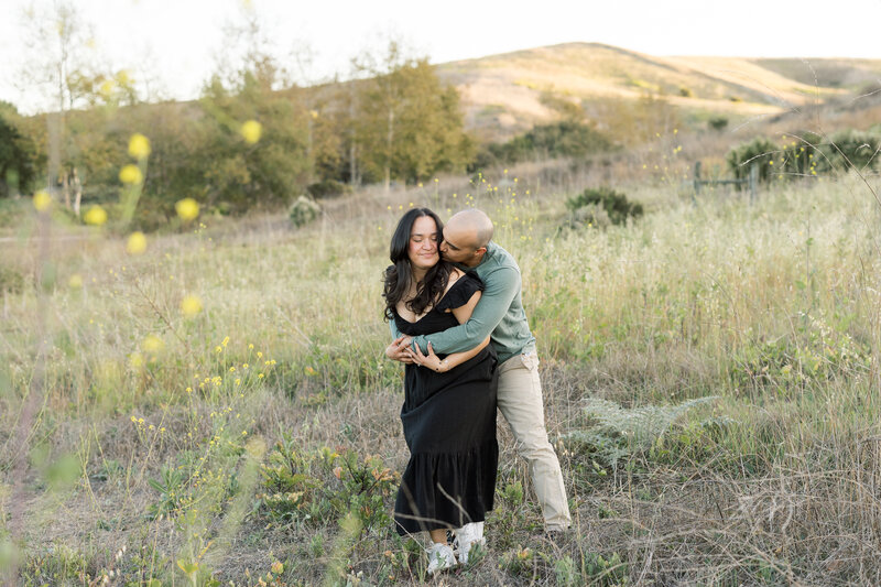 romantic couple in a flower field