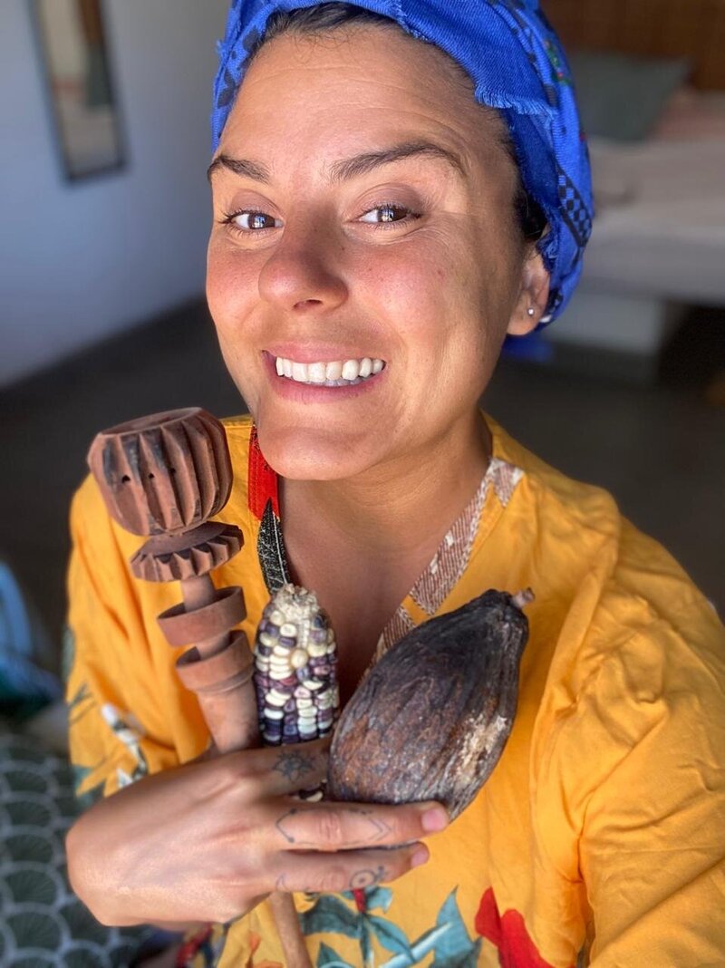 Sol Luciana is a Cacao Channeler and Guardian, a Nutritionist and Holistic Chef, and Yoga Teacher. She is passionate about creating spaces where you can know your body through enjoyment, love, and sensation.