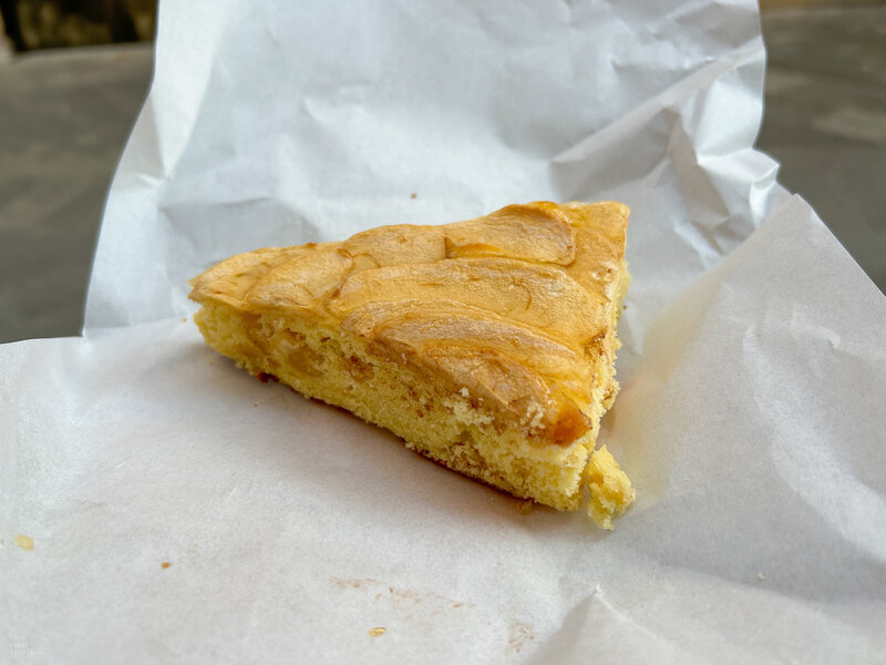 Apple cake at Panificio Pinamonti in Santa Margherita Ligure, Italy.