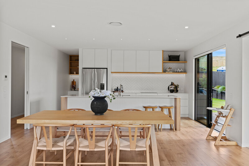 white and oak kitchen design
