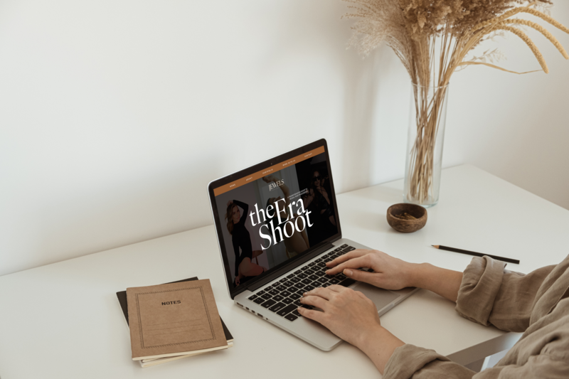 a website portfolio mockup through a laptop screen