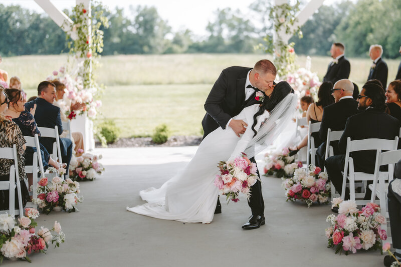 Hazelwood couple overlooking forest at wedding venue in PA