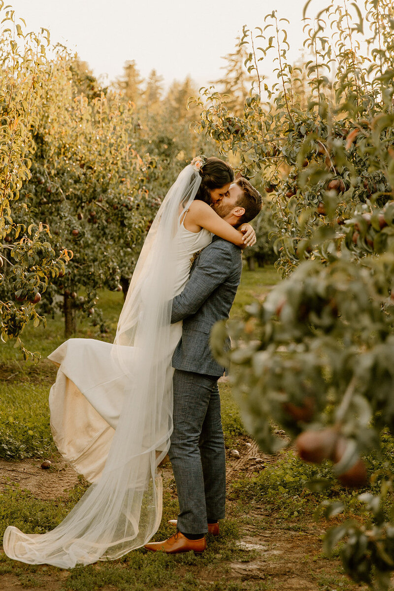 Intimate Couple Portrait Greenery at The Orchard