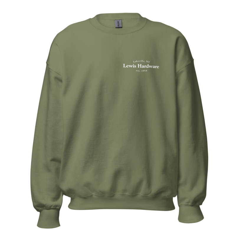 unisex-crew-neck-sweatshirt-military-green-front-657b3a322fa1e