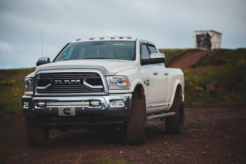 White RAM 2500 truck