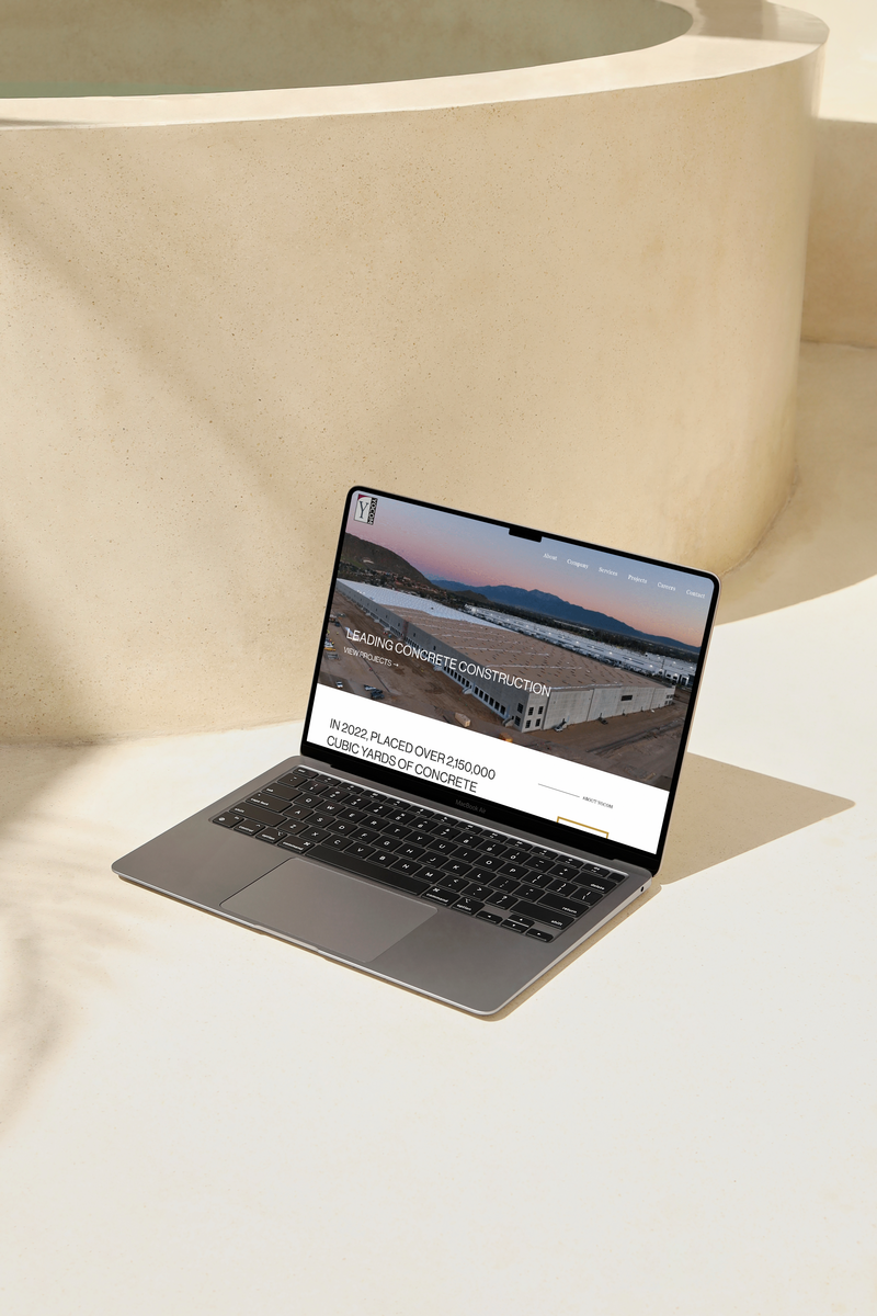 Custom luxury website design mockup for construction industry