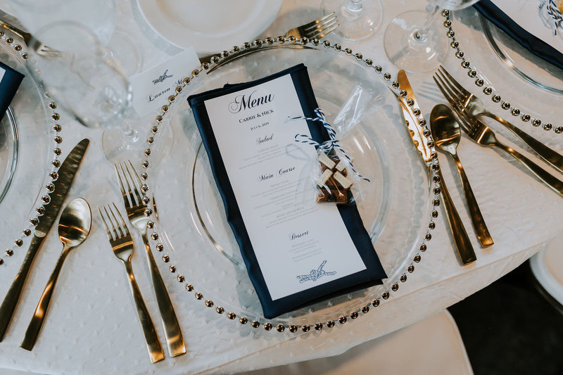 Gold and Navy Nautical Place Setting