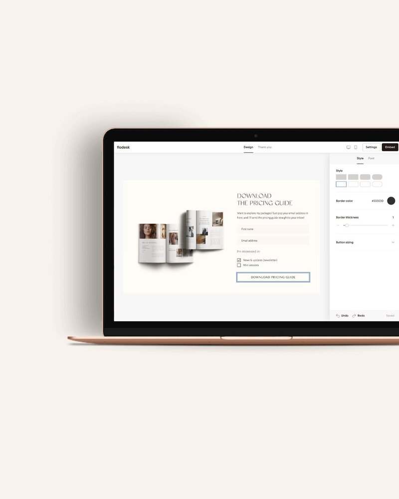 Minimal Flodesk opt-in forms Wabi Sabi 5