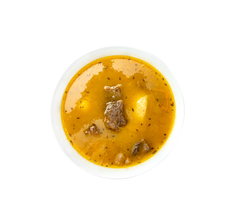 Bowl of beef soup.
