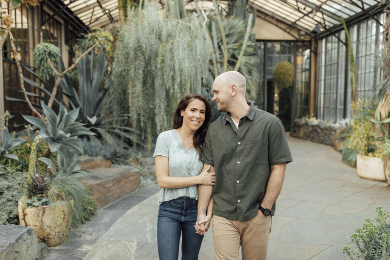 Longwood Gardens Engagement Session | Couple with Succulents in Greenhouse | Kennett Square, Pennsylvania Photography