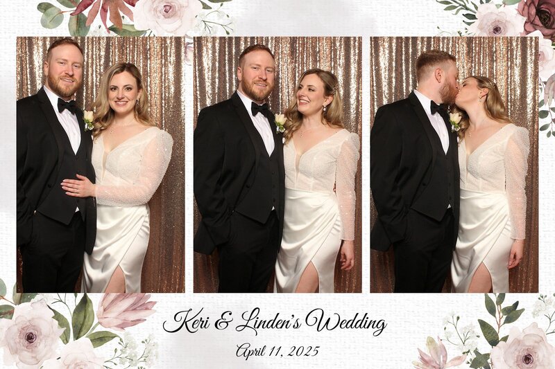 Images of a couple at bridal shower taken by photo booth near me