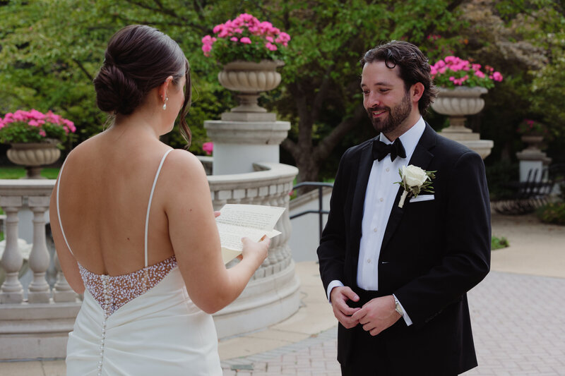 bride and groom exchanging private vows on wedding day in DC
