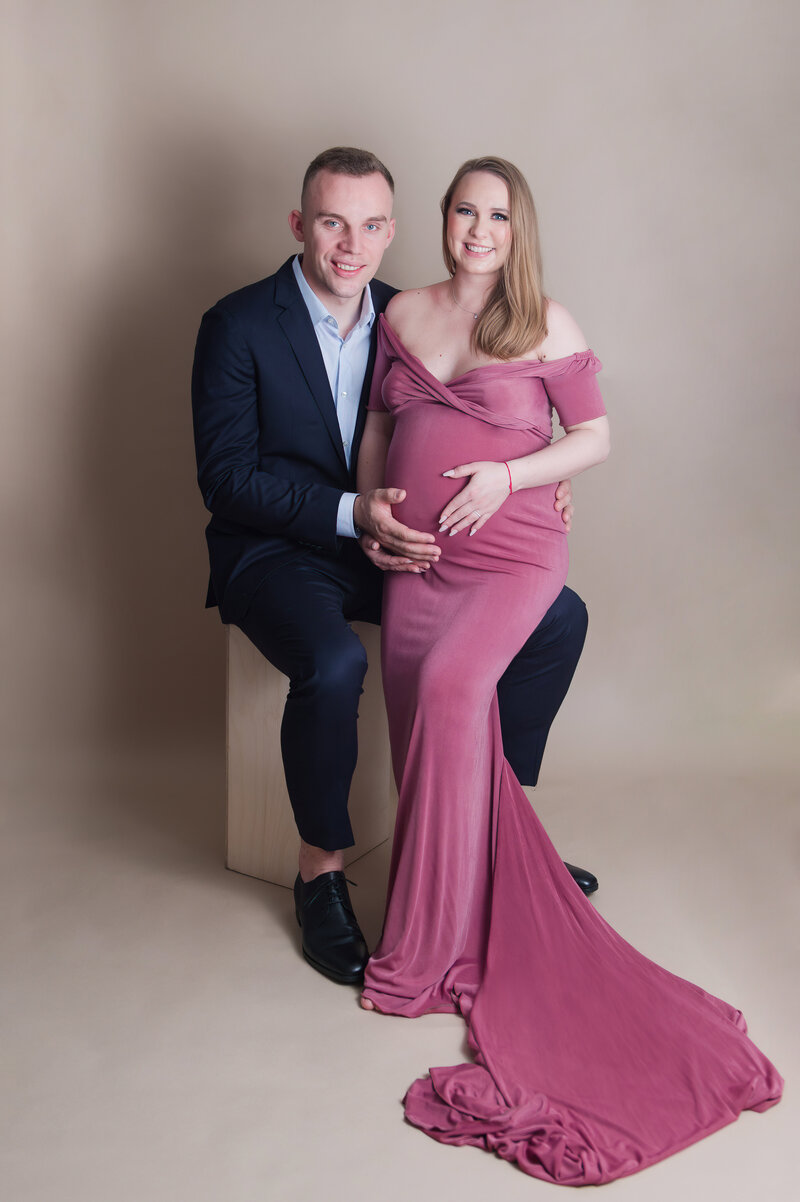 Formal Studio Maternity Portrait Ocean County NJ