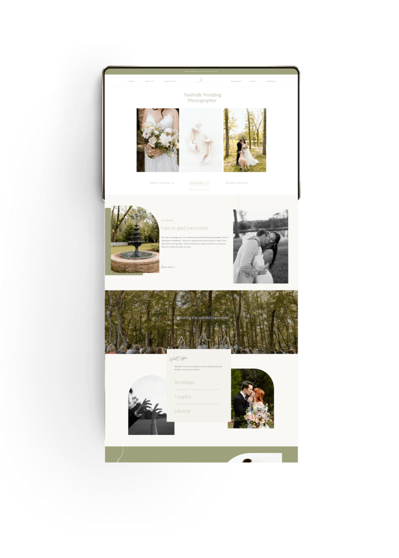 Showit website Kaleigh Reichard Photography 
