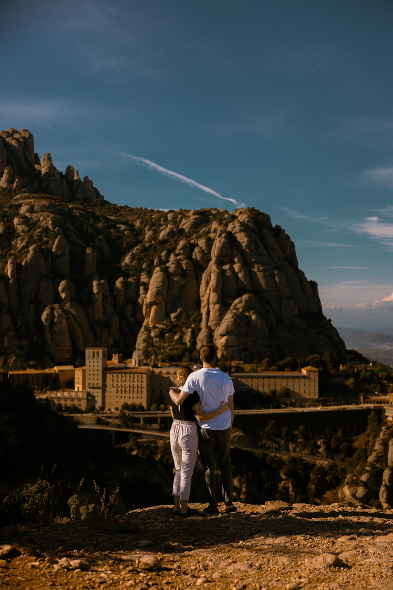 Looking out at the view at Montserrat Spain on top of the mountain village
