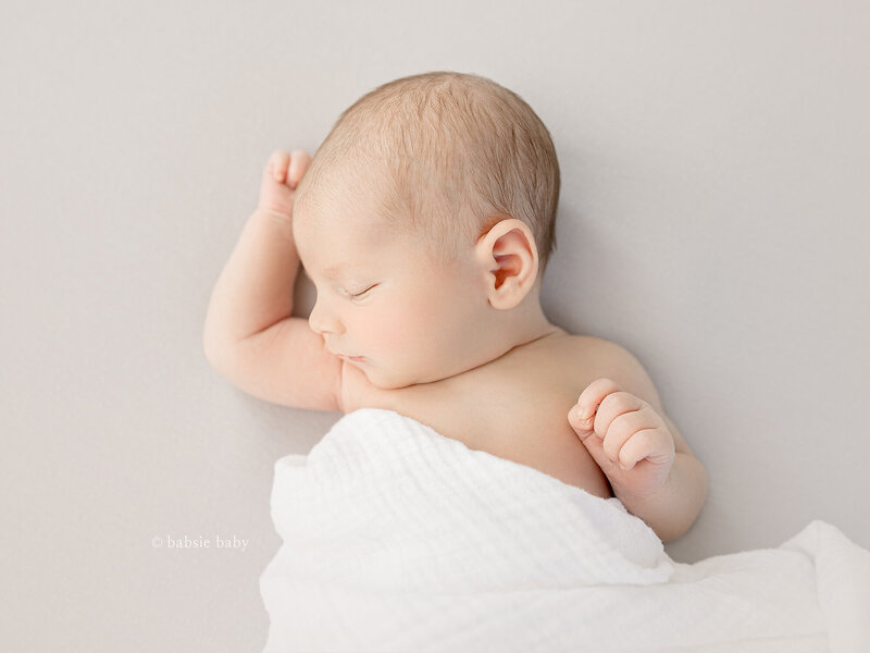 A baby boy photo at his newborn session at Babsie's San Diego North County studio.