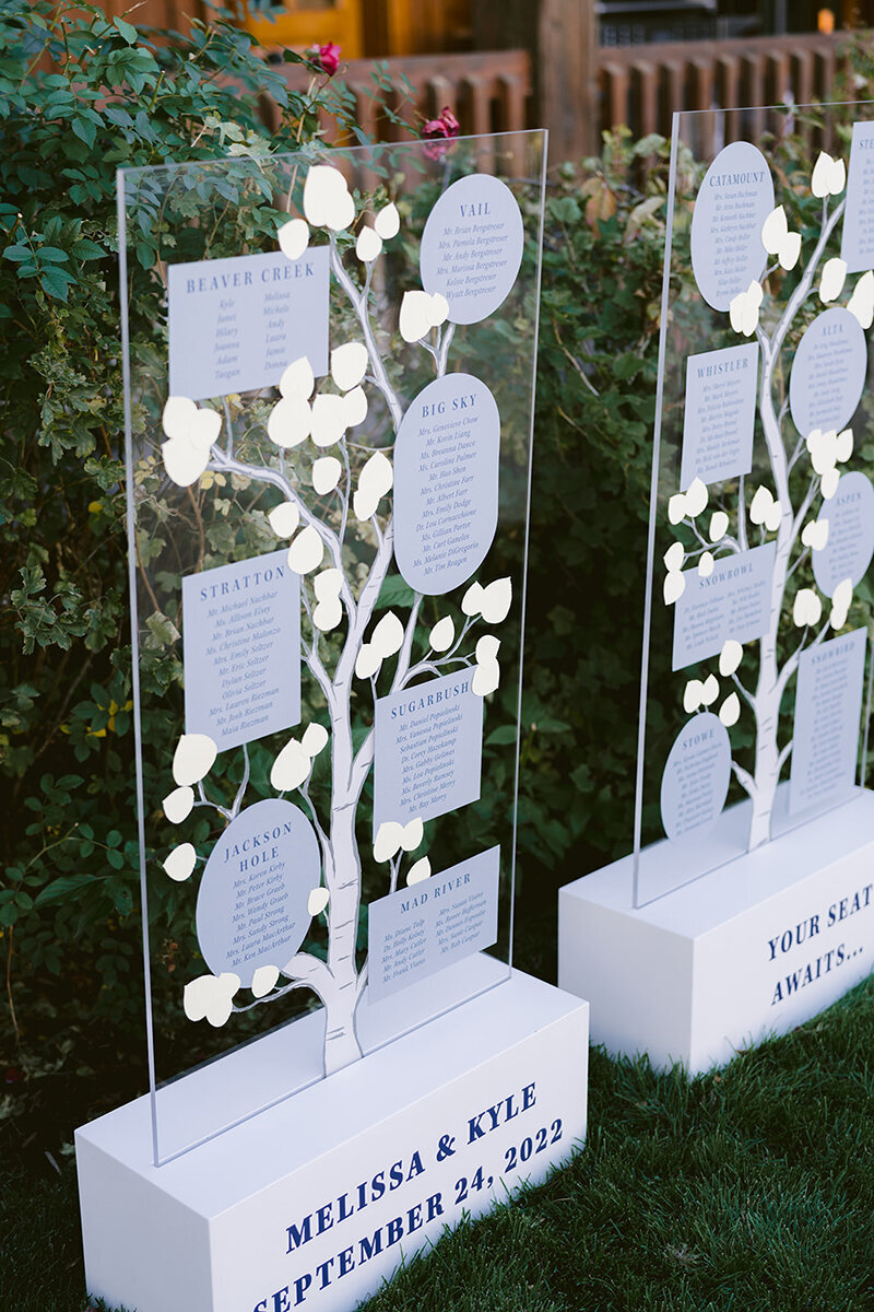 Aspen Tree Escort Card Wall