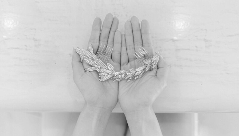 modern Minimalist for intimate wedding in santorini Greece bulgari jewels